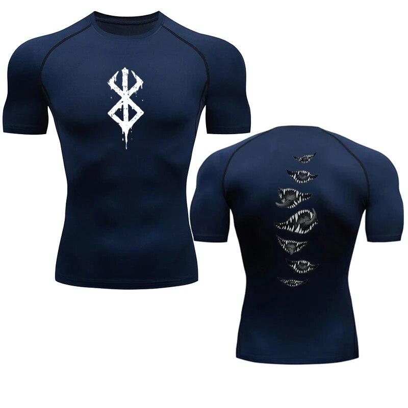 Clothing No.1 Anime Berserk Guts Compressieshirt voor heren Fitness Sport Running Tight Gym T-shirts Atletische sneldrogende tops Tee Zomer M