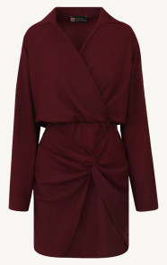 The Musthaves Draped Stretch Dress Burgundy