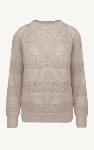 The Musthaves Oversized Knitted Lurex Trui Taupe