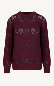 The Musthaves Oversized Knitted Lurex Trui Burgundy