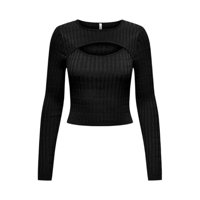 Only Gebreide trui ONLMEDDI LS CABLE CROP O-NECK CC KNT