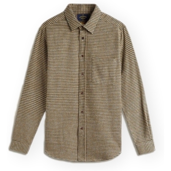 Portuguese Flannel Overhemd Lange Mouw  Abstract Pied Poule Shirt - Green