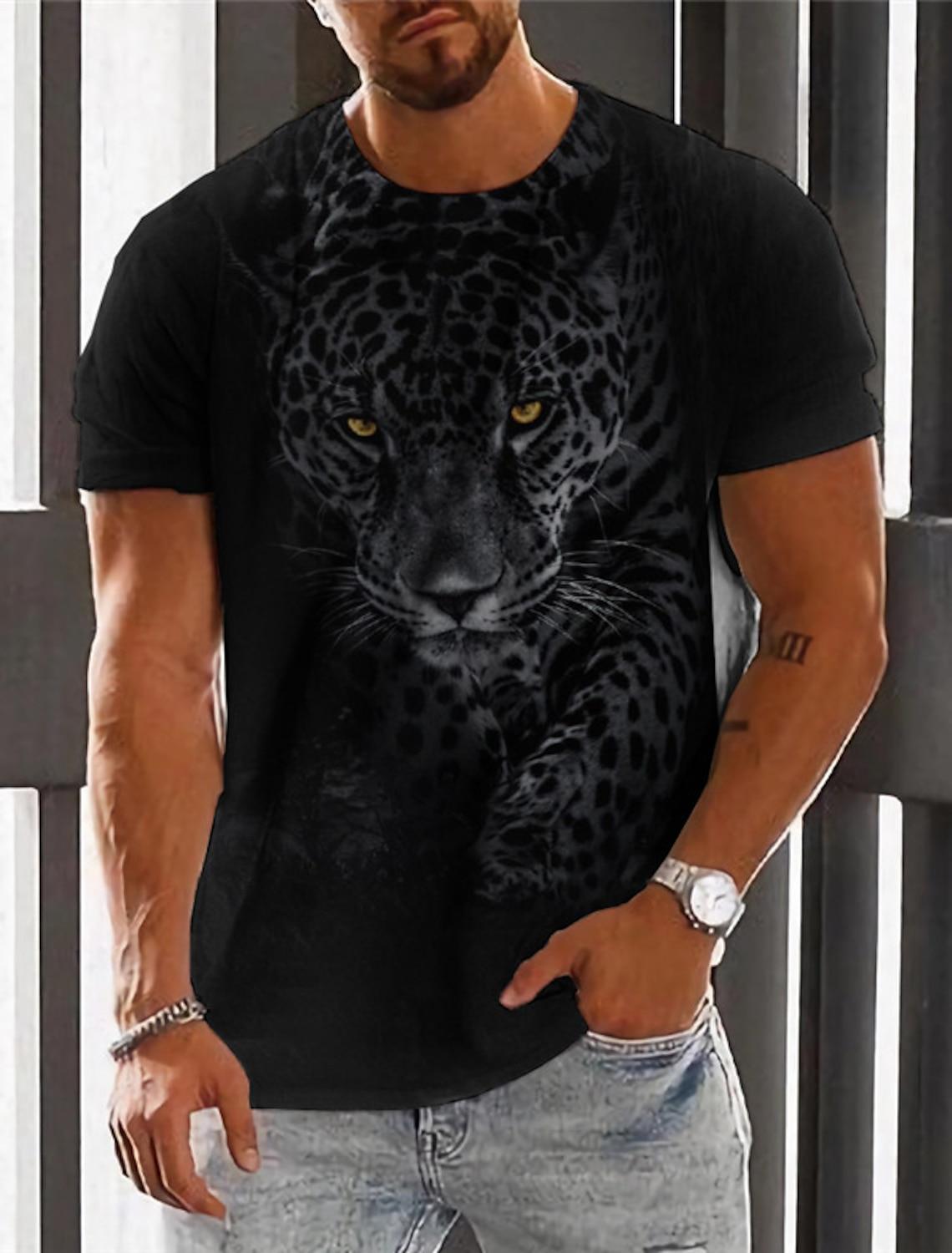 Kukebang Heren T-shirt Voor Mannen 3D Gedrukt Grafische Wolf T-shirts Oversized Fashion Tops Korte Mouwen Zomer Herenkleding Straat tees L