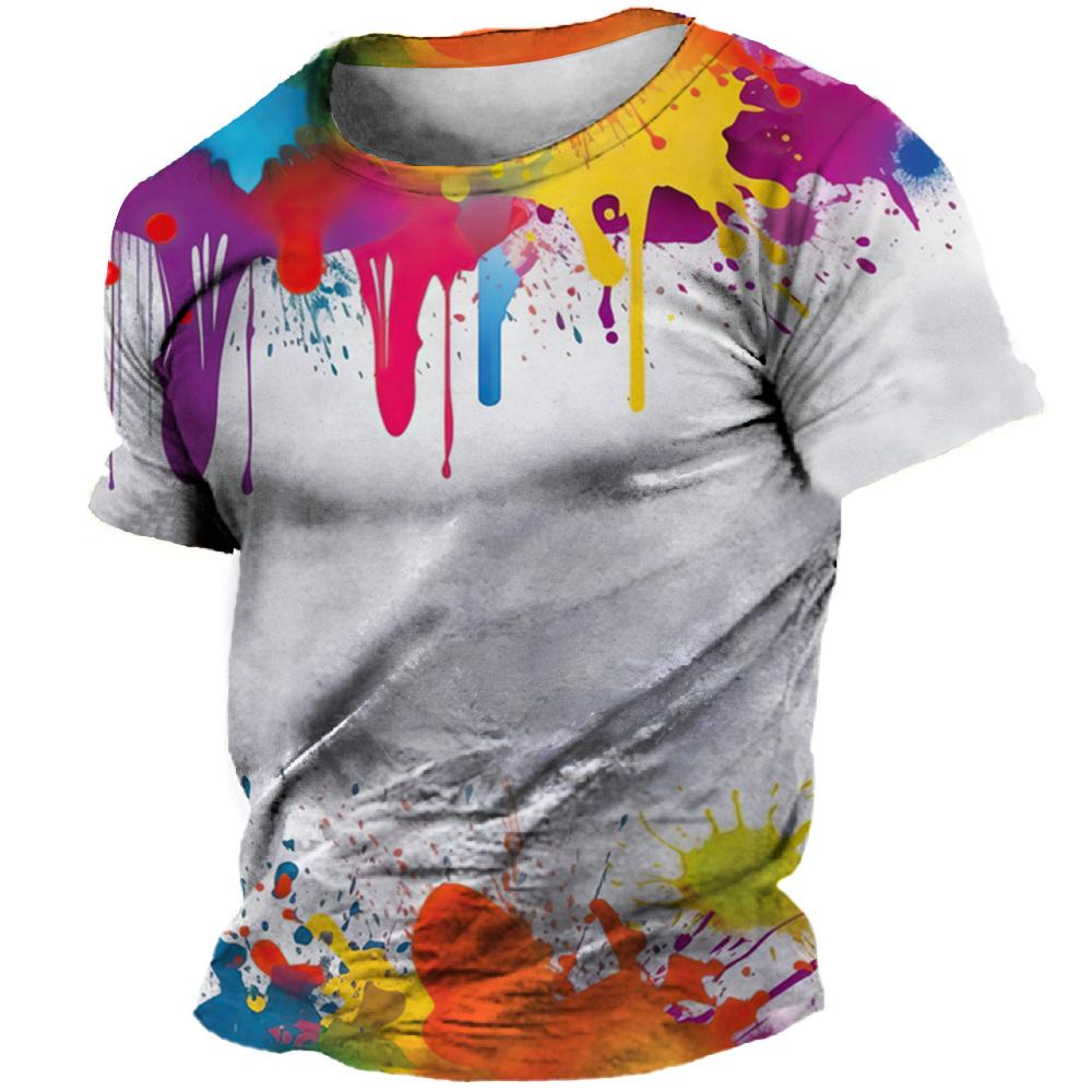 ETST 03 Nieuwe 3D Graffiti Hip Hop Harajuku Ptinted Mannen T-shirts Zomer Mode Casual Street Style Tee Trend Persoonlijkheid Korte Mouw Tops 5XL