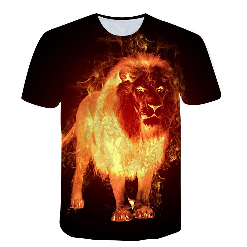 ETST WENDY 05 Fashion Cool Stijl Dier Leeuw grafische t-shirts Mannen Zomer Casual Interessante 3D Print T-shirt Persoonlijkheid Hip Hop Trend t-shirt L