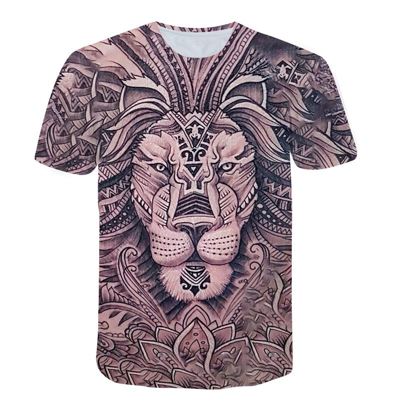 ETST WENDY 05 Fashion Cool Stijl Dier Leeuw grafische t-shirts Mannen Zomer Casual Interessante 3D Print T-shirt Persoonlijkheid Hip Hop Trend t-shirt 6XL
