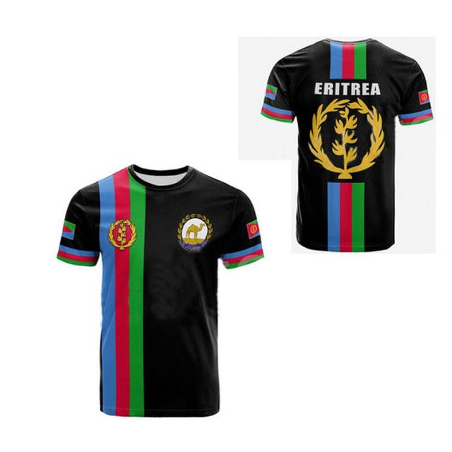Xuhaijian02 3D De Vlag Van Eritrea Bedrukt T-shirt Eritrea Embleem Grafische T-shirts Voor Mannen Kindermode Streetwear Korte Mouwen Kleding Tee M