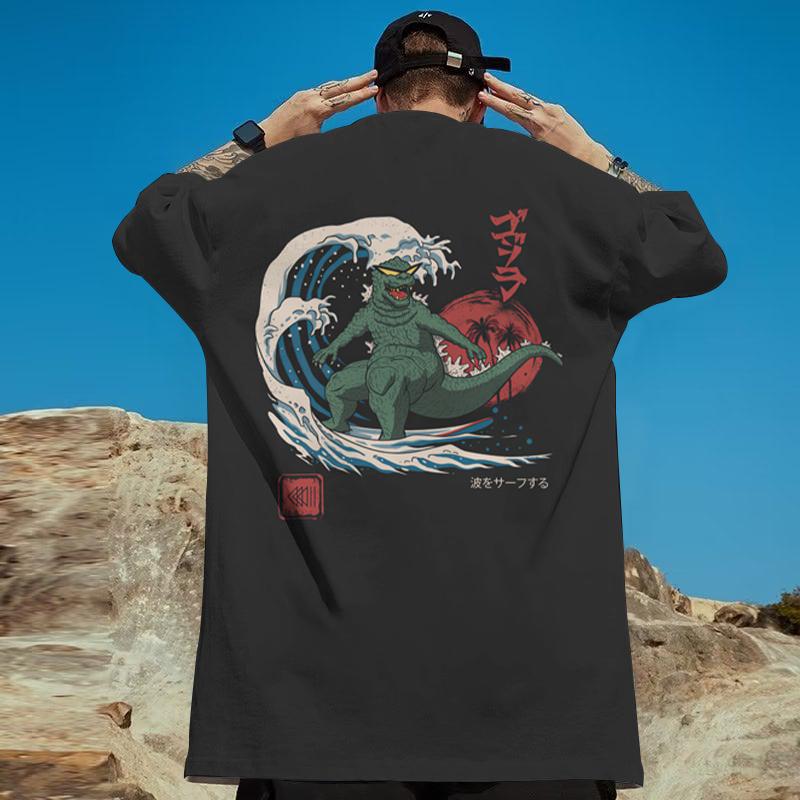 ETST WENDY 005 Mode T-shirts voor mannen 3D Japanse drakenprint Herenkleding Oversized T-shirt Straat Harajuku Tops Dagelijks Casual Korte mouw XL