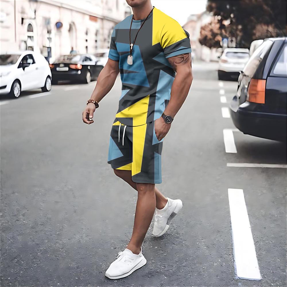 ETST WENDY 05 Zomer trainingspak heren oversized kleding nieuwe mode 2-delige sets retro strand stijl 3D bedrukte T-shirts heren pak T-shirt shorts 6XL
