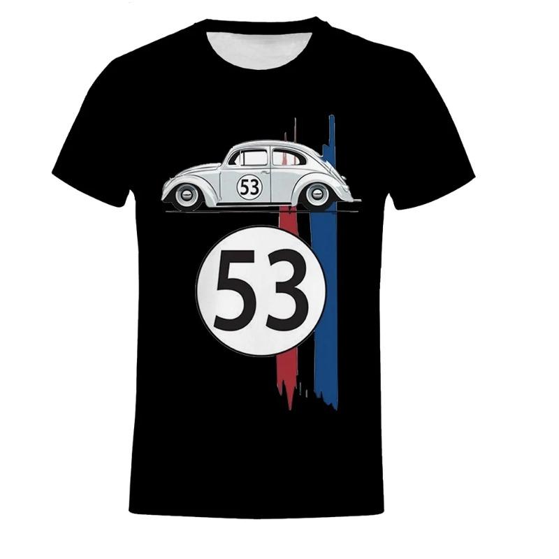 ETST WENDY 005 Men's Short Sleeved T-shirt, Beetle 53 3D Printed Shirt, Herbie Rally Racing 3XL