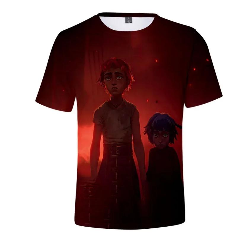 WowClassic Zomer grappig Arcane Jinx 3D geprint heren T-shirt met korte mouwen casual All-match streetwear tops T-shirts heren L