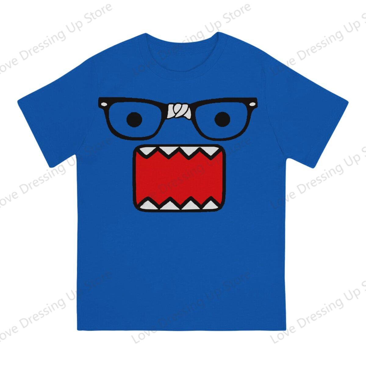 Comfortable season Domo Kun Print Funny Short Sleeved T-shirt Men Women Versatile  Couple Tops L