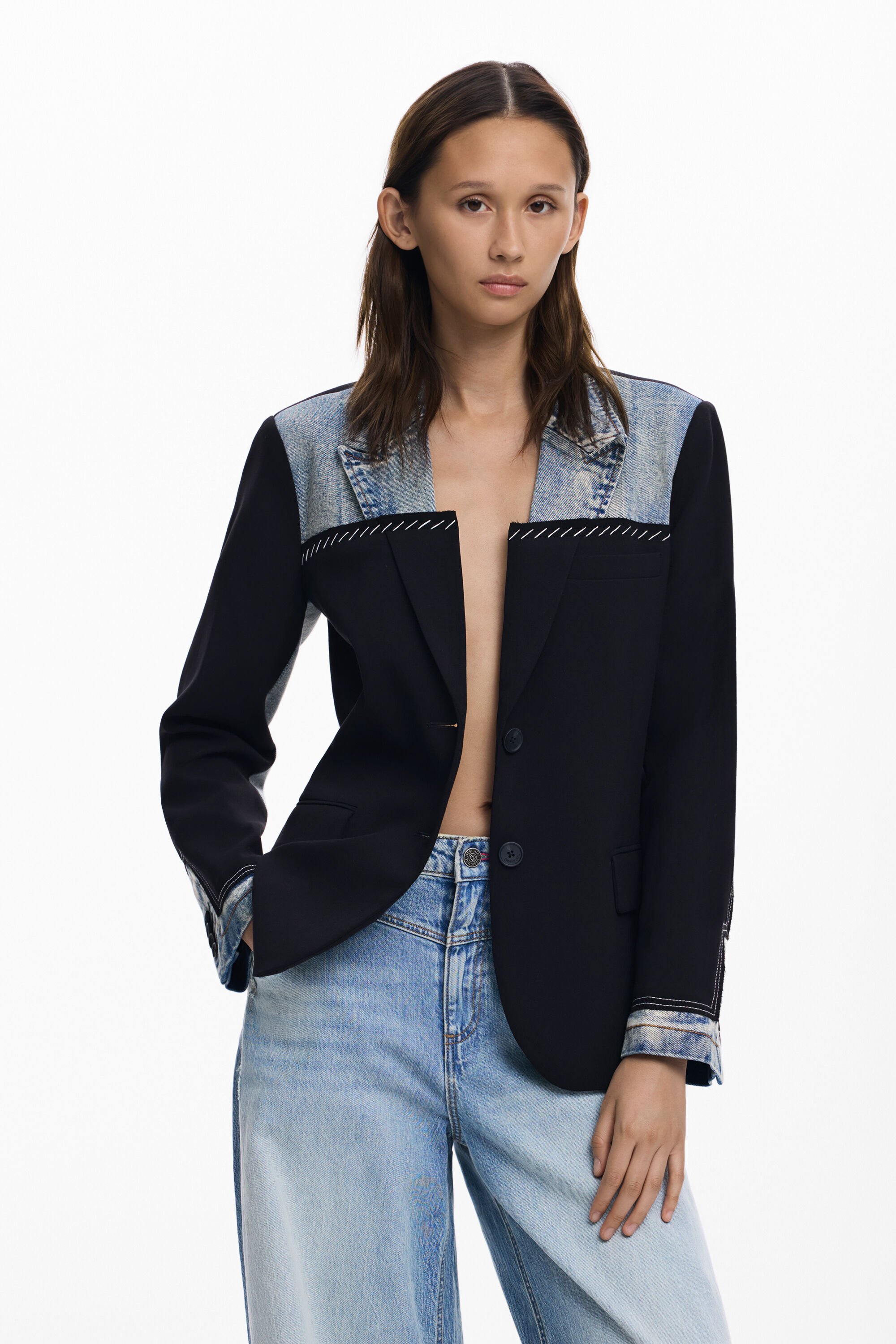 Desigual Hybride blazer - BLUE