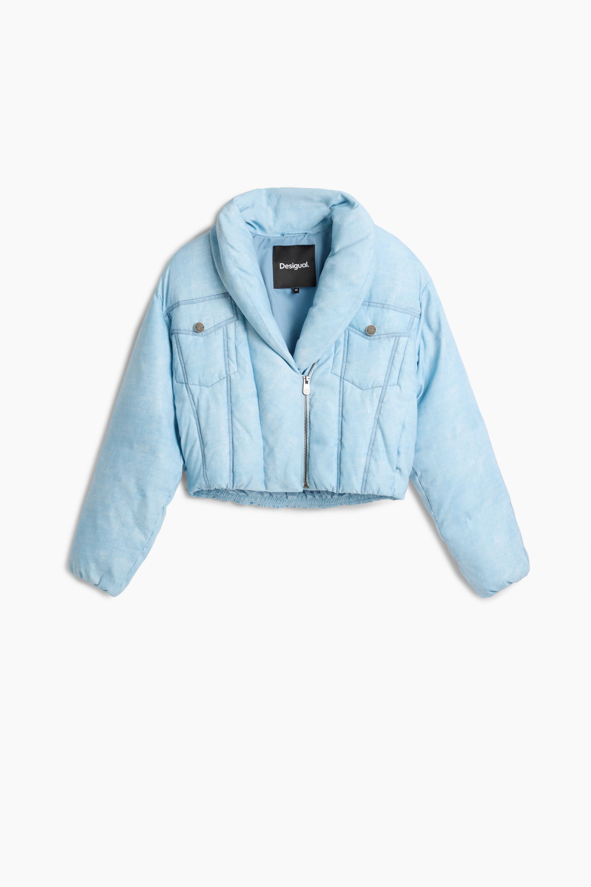 Desigual Gewatteerde cropped jas - BLUE