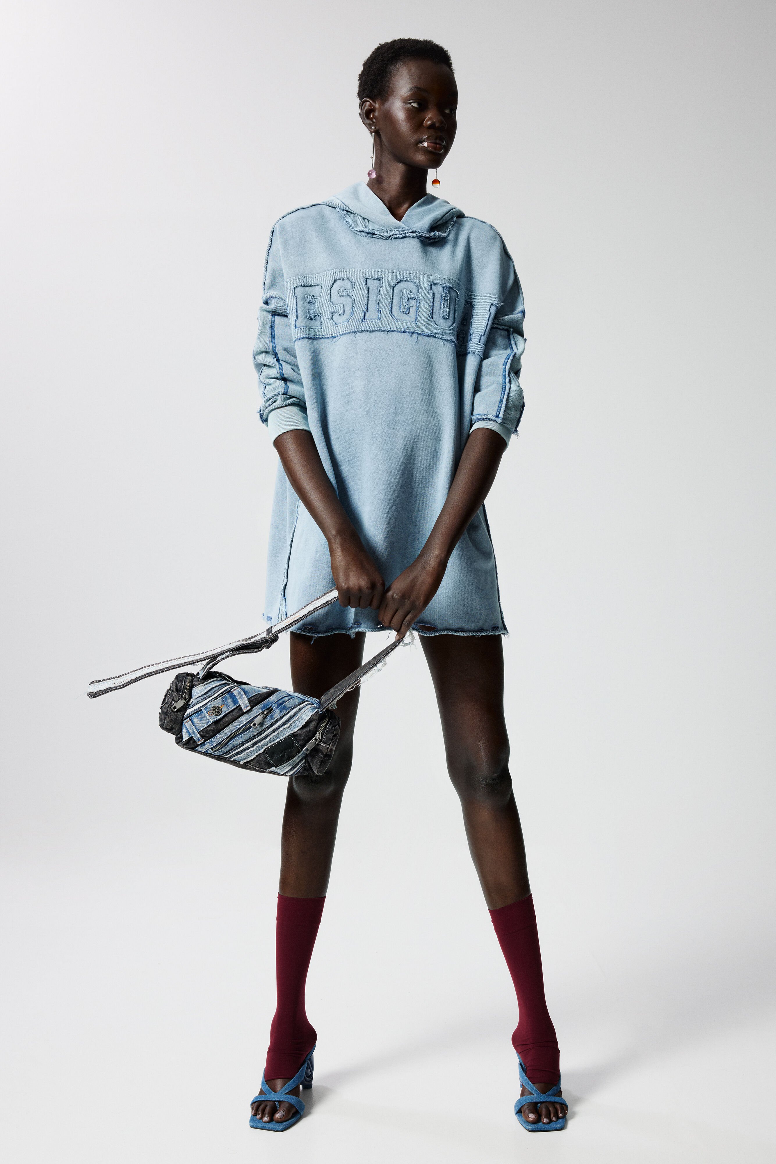 Desigual Kort sweatshirtjurk - BLUE