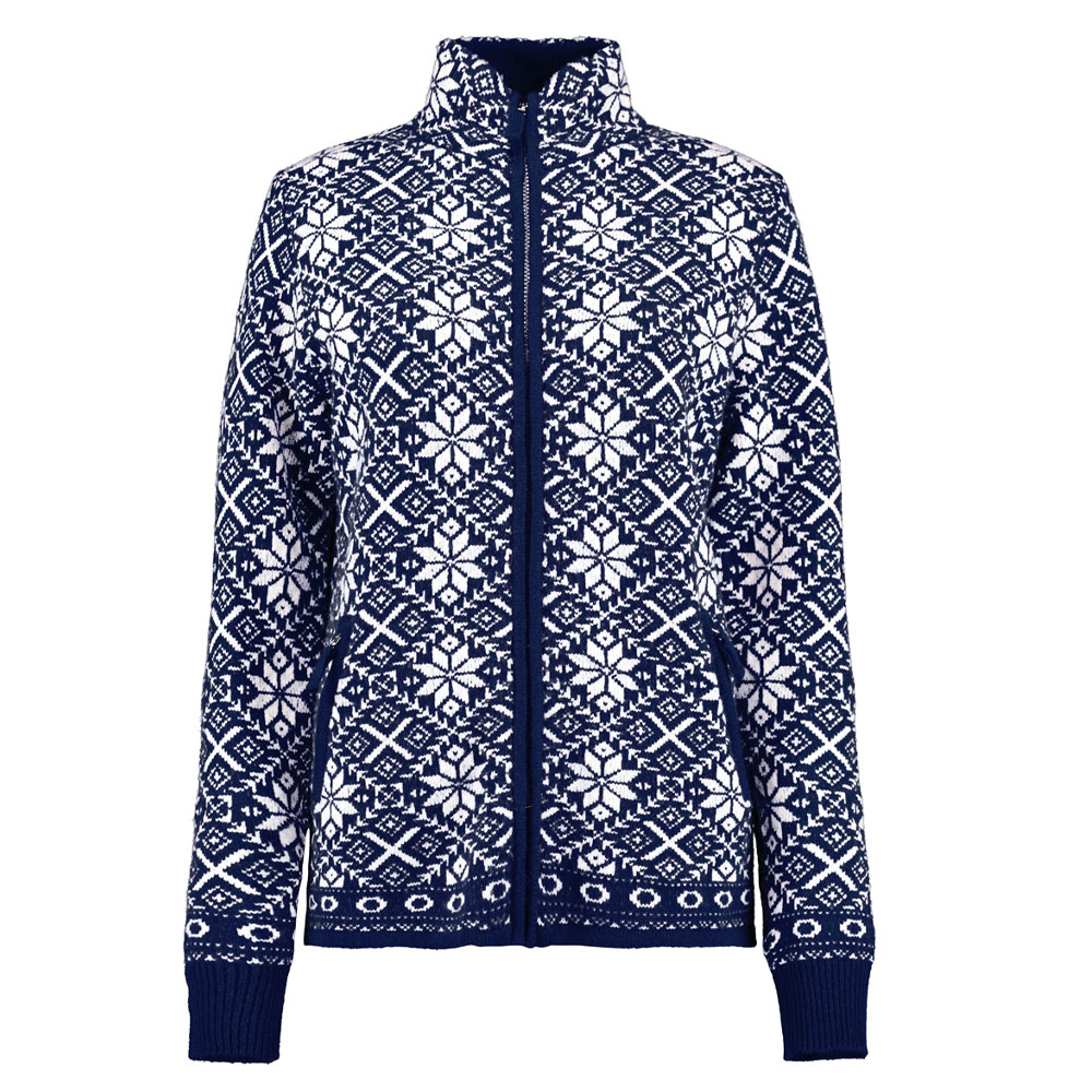 Bloomings Dames vest Mock Neck Jacquard Navy