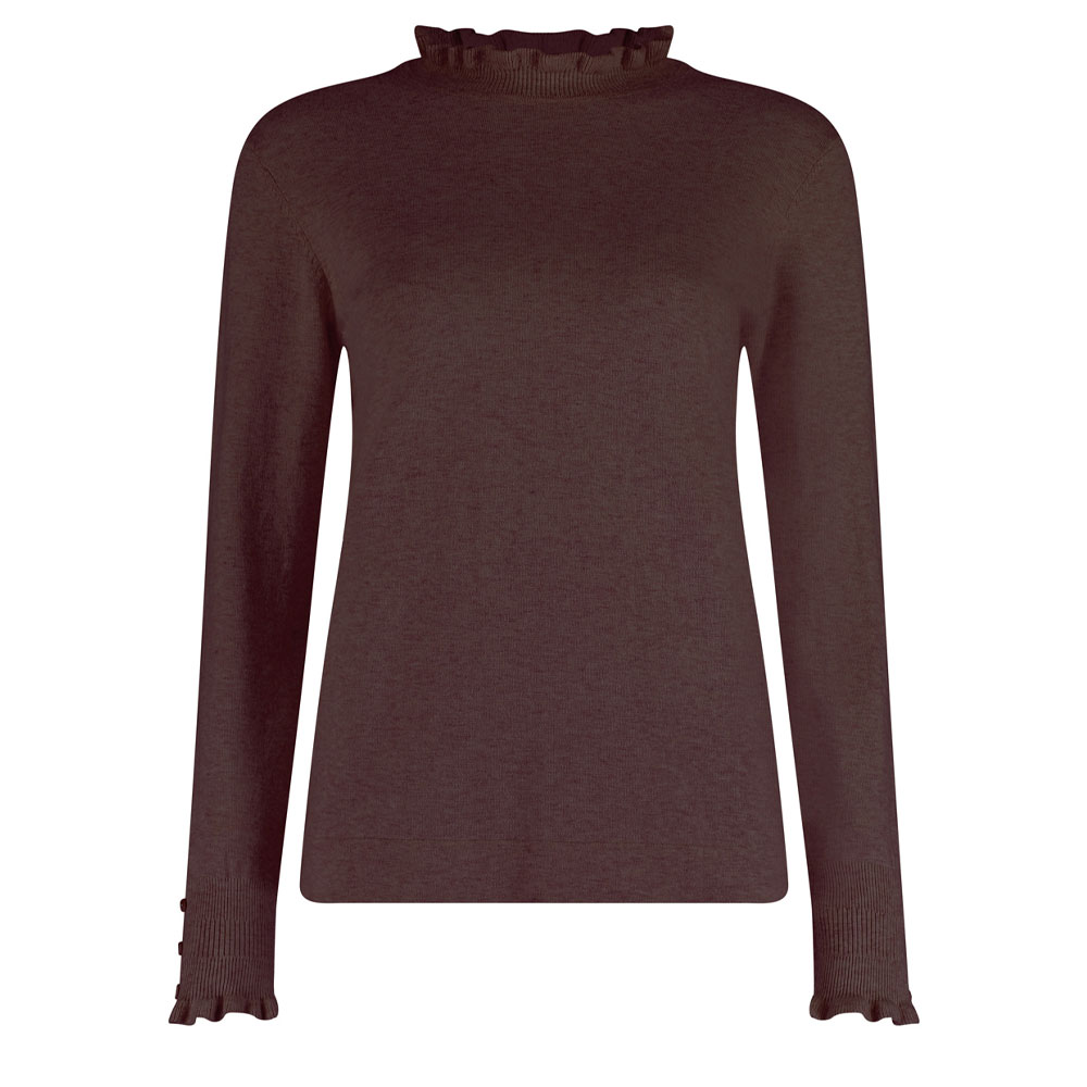 Bloomings Damestrui Mock Neck Coffee Mel