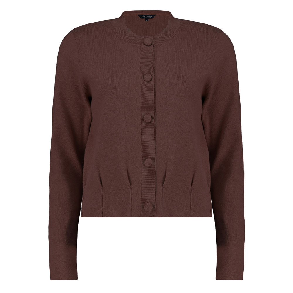 Bloomings Damesvest Crew Neck Coffee Mel