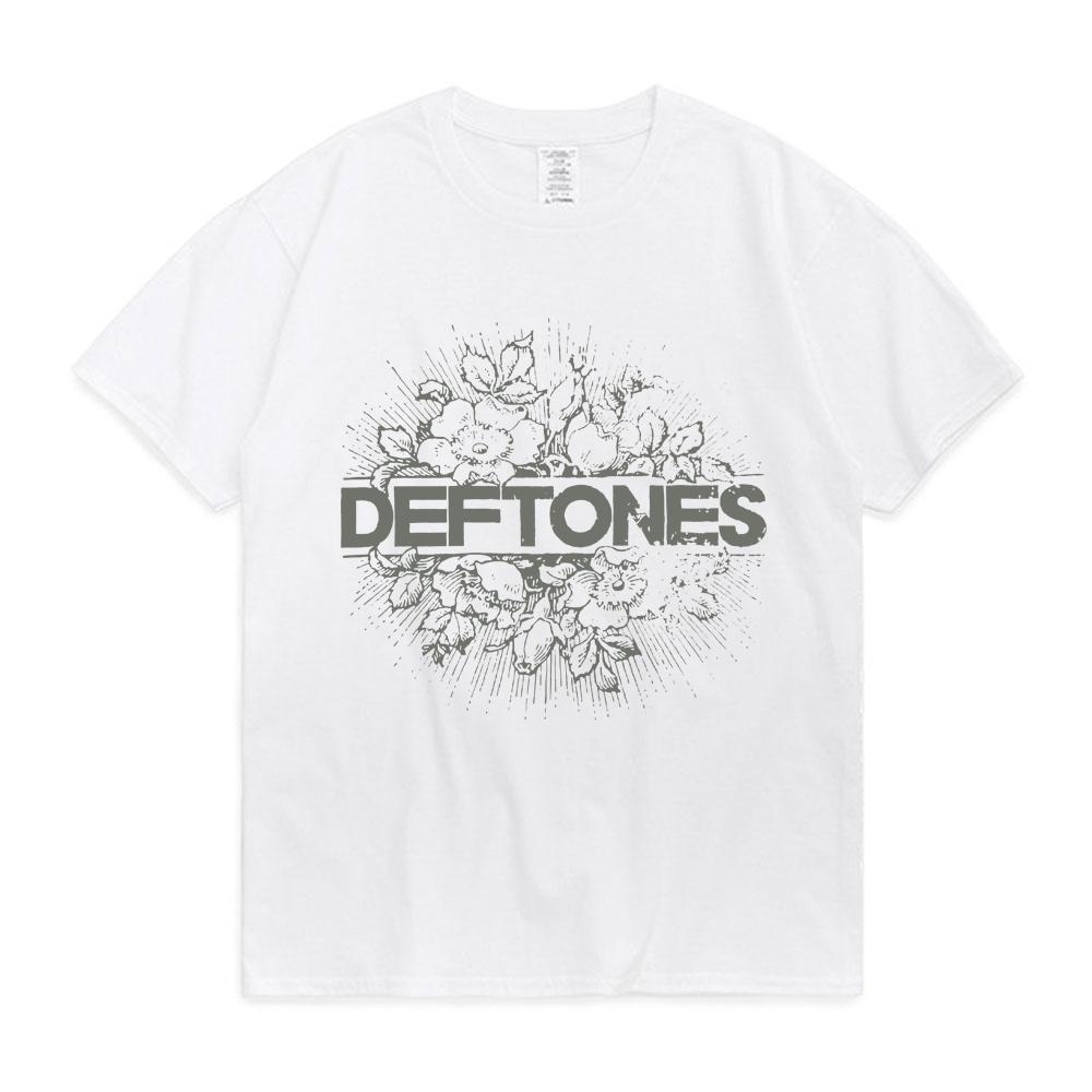 Nexus Athleisure Punk Metal Rock Band Deftones Bloemen Burst Afbeelding T-shirt Mannen Straat Vintage Casual Katoenen T-shirt Gothic Harajuku T-shirt mannelijke M