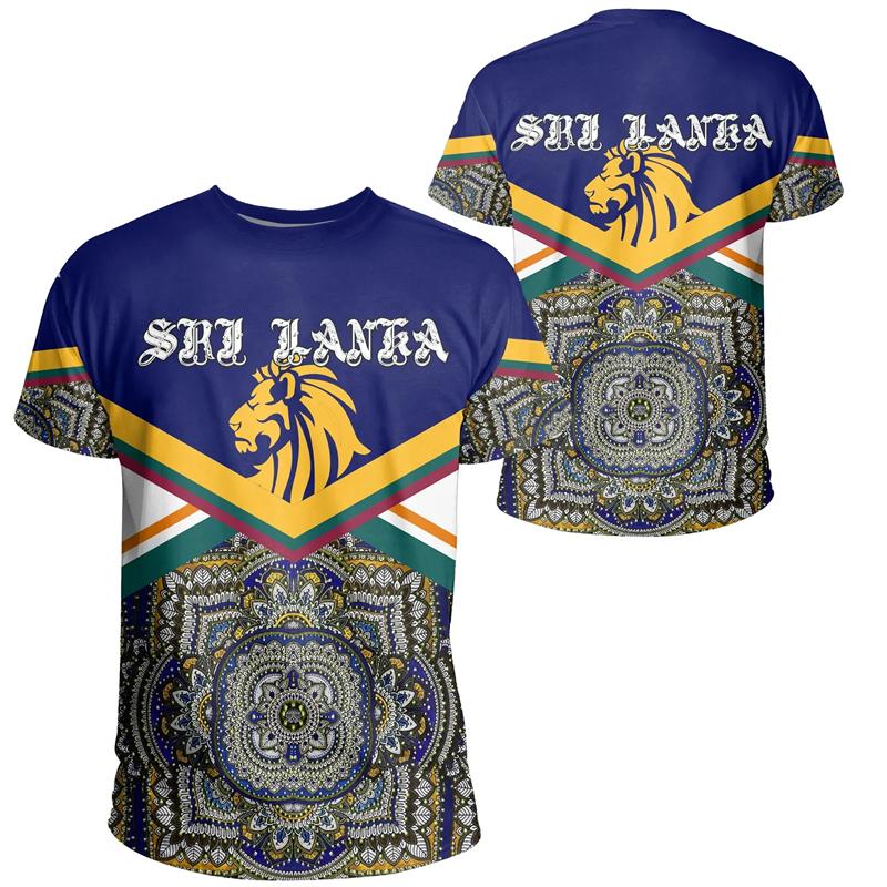 ETST WENDY 005 Nieuwe 3D-geprinte Sri Lanka-vlag T-shirt Heren Straat Wapenschild Grafische T-shirt Ronde Hals Korte Mouwen Gym Fitness T-shirts Tops 5XL