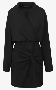Jurkjes Gedrapeerde Stretch Jurk Zwart