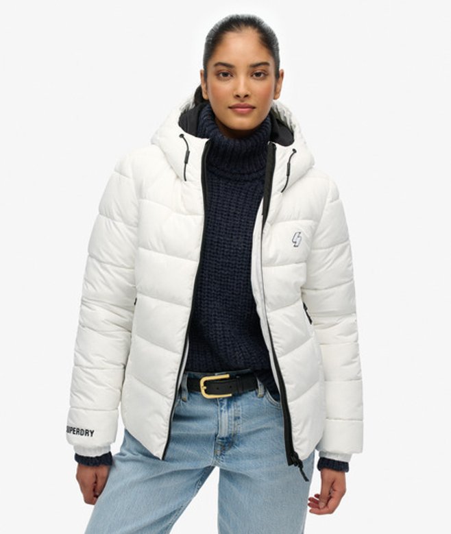 Superdry Hooded Spirit Sports Pufferjas White