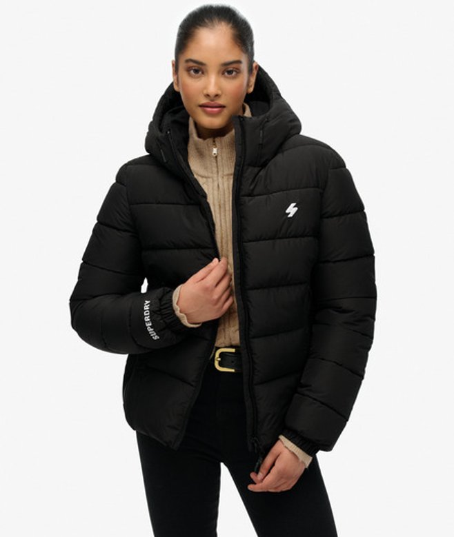 Superdry Hooded Spirit Sports Pufferjas Black