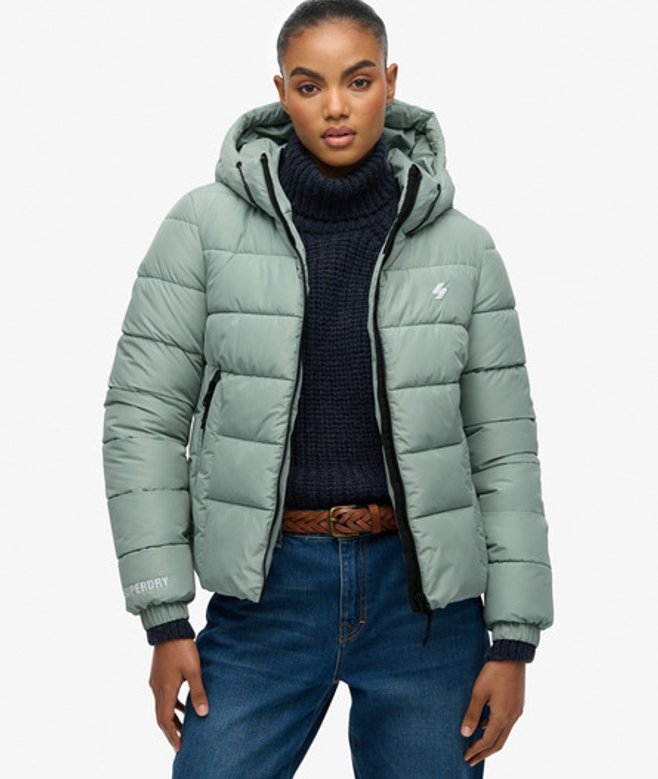Superdry Hooded Spirit Sports Pufferjas Green