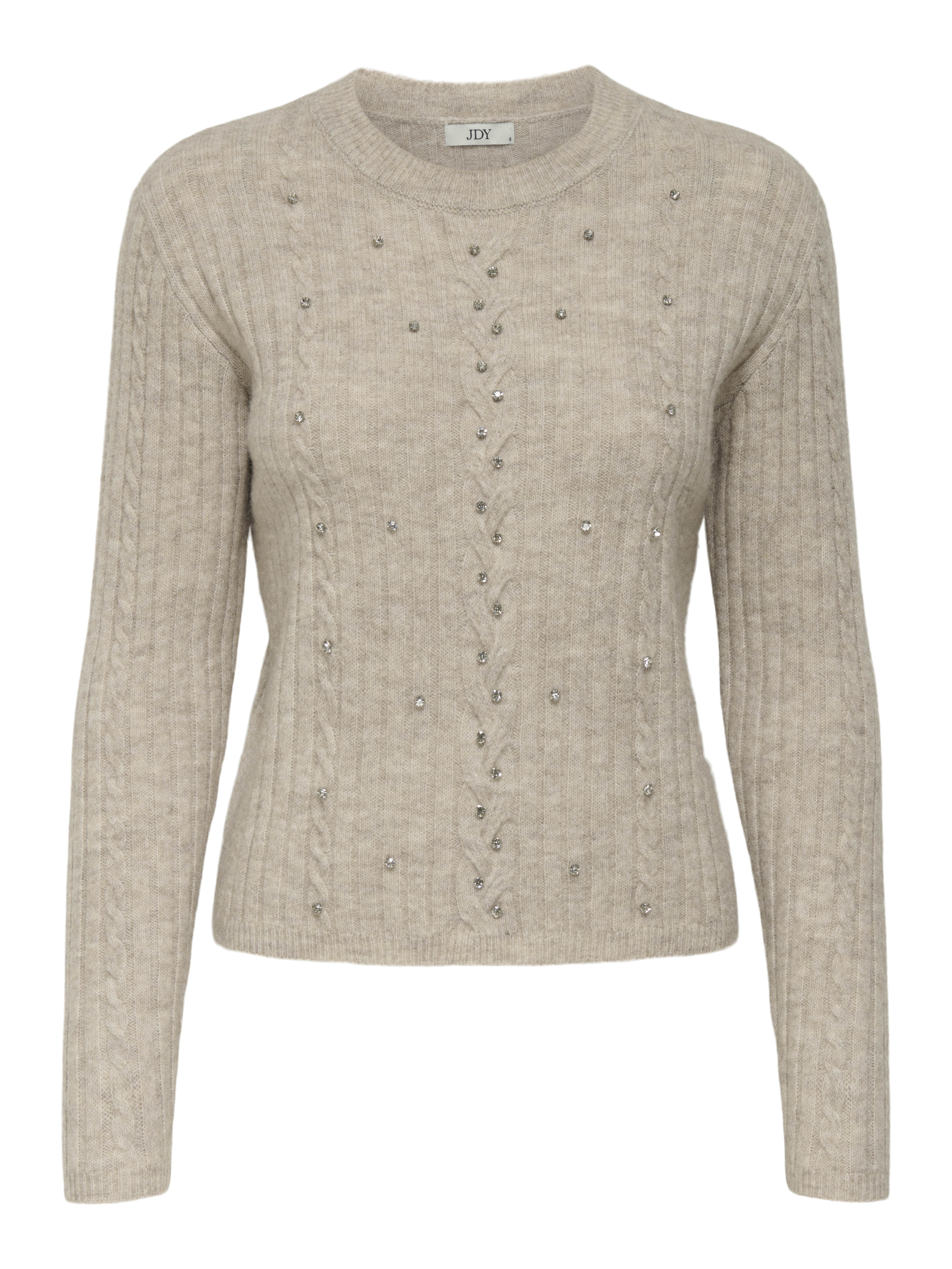 Jacqueline de Yong ella life l/s o-neck bling pull 15355465 dark grey melange