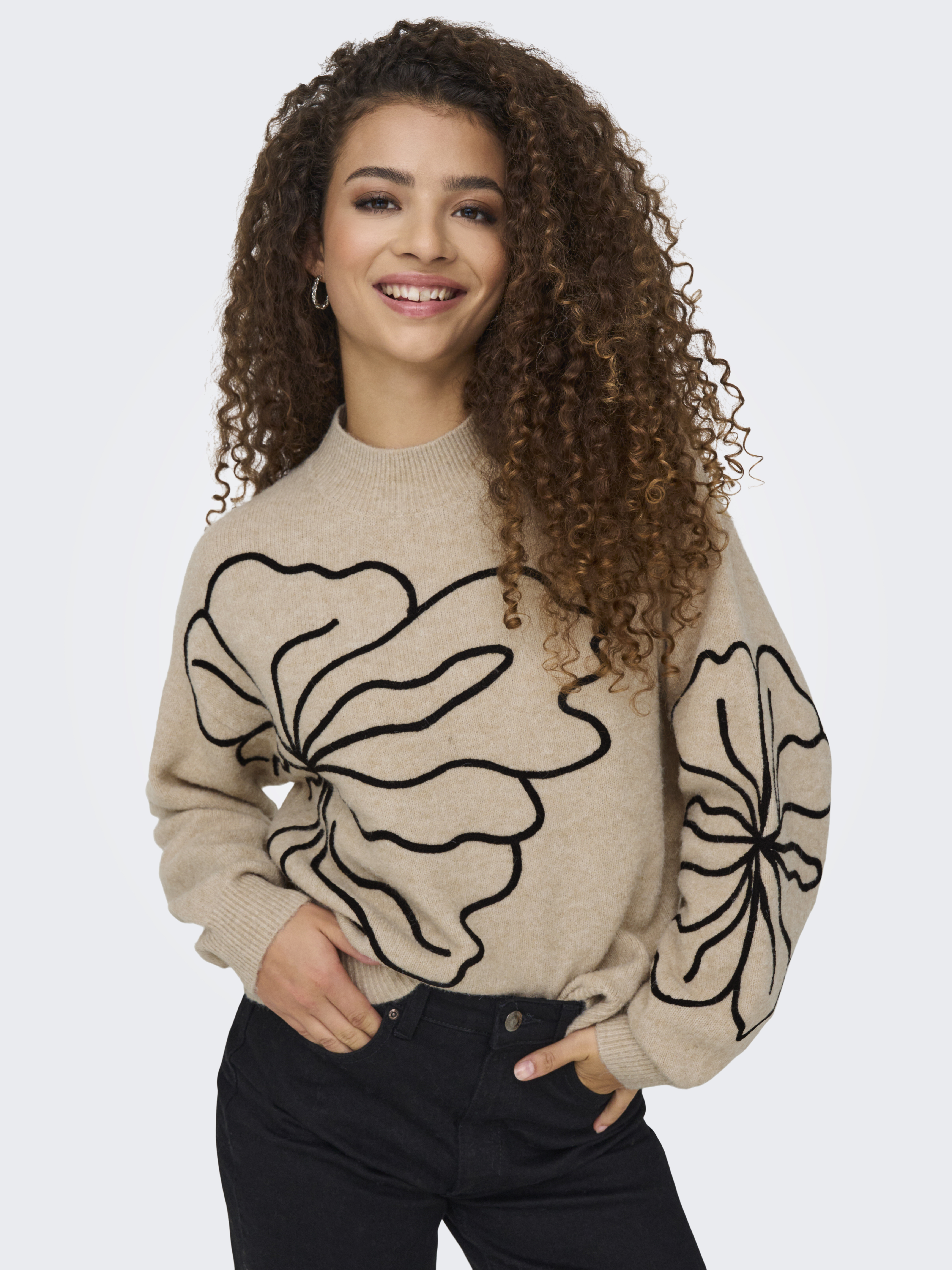 Jacqueline de Yong Jdyjella l/s flower pullover knt no