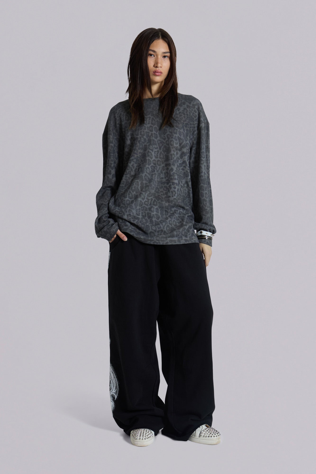 Jaded London Irbis Waffle Long Sleeve Top