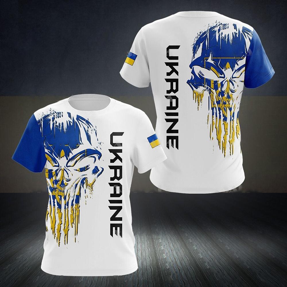 ETST WENDY Oekraïne Heren T-shirts Oekraïense Vlag Shirt 3D Bedrukt O-hals Oversized Korte Mouwen Jersey Mode Herenkleding Streetwear L