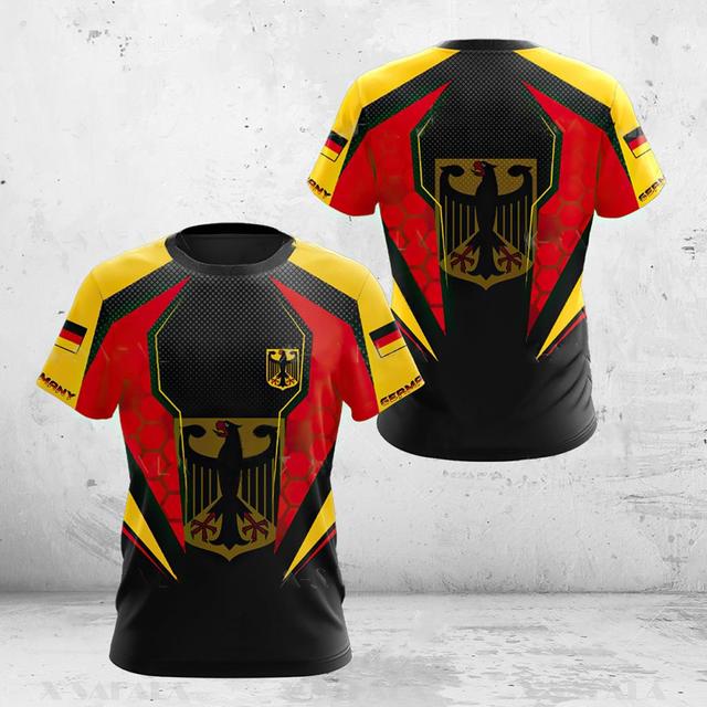 ETST WENDY 005 Duitse T-shirt Mannen Schedel Vlag 3d Print Tops Mode Veteraan Korte Mouw O-hals Tee Casual Grafische Oversized Losse T-shirts M