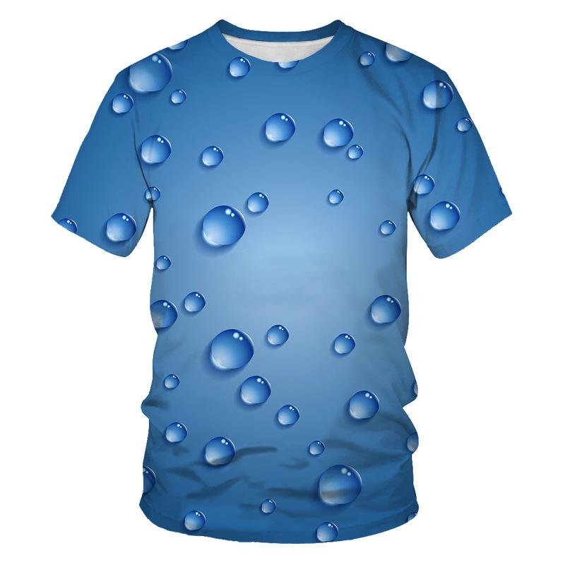 BOLIV MODA T-shirts met korte mouwen Lente Zomer heren Waterijsblok 3D Digitaal printen Ronde hals Loszittende herenbasis-T-shirt 6XL