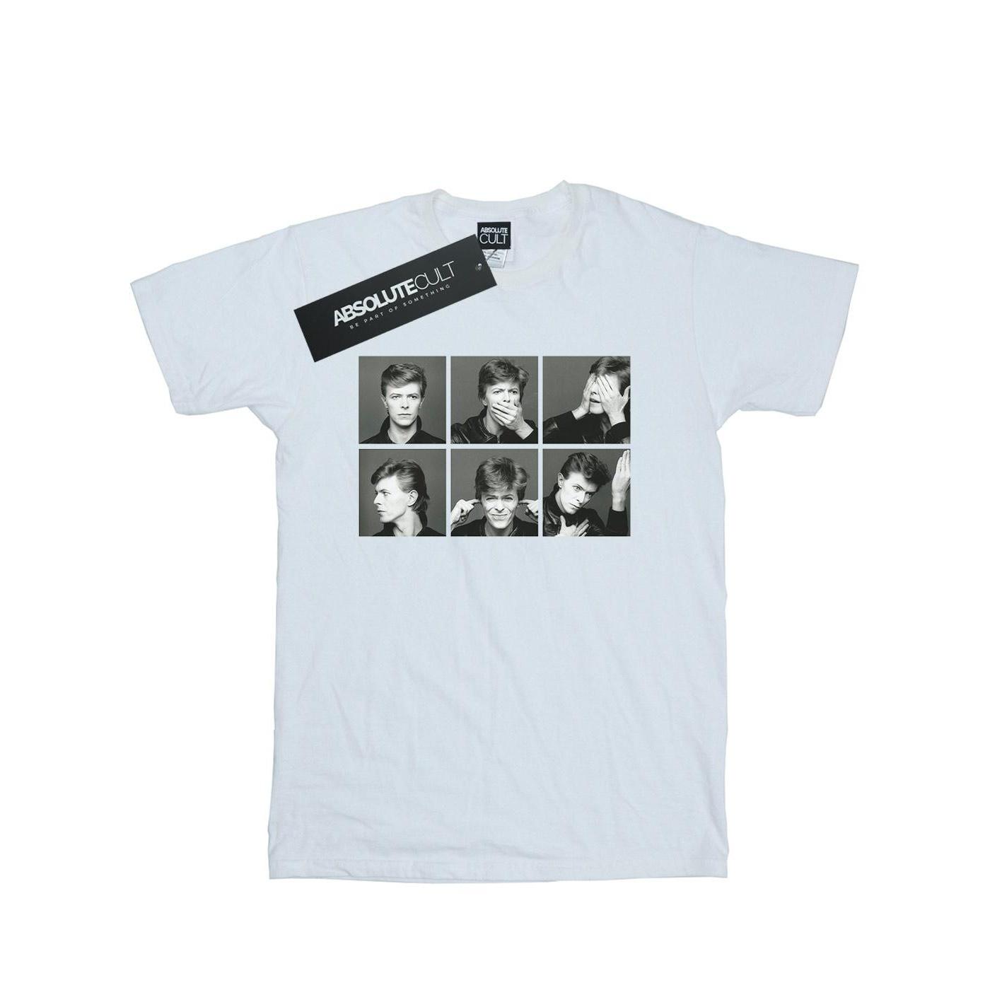 David Bowie T-shirt met fotocollage voor heren L