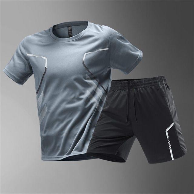 ETST 07 Zomermode Heren Ademend Tennis Sportpak Casual Outdoor Sportkleding Dames Badminton T-shirt Losse Hardloopkleding Set XL