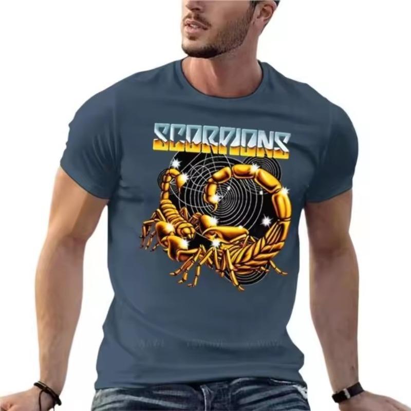 Forever Men Scorpions Rock Heavy Metal Band Logo O Hals Korte Mouw Shirt Oversized T-shirt Herenkleding 3D Print Streetwear Grote Maat Tops Tee 6XL