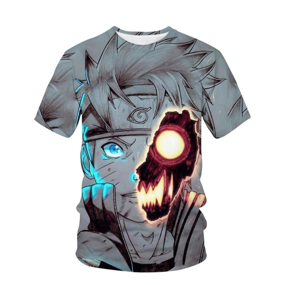 ETST0013 Zomer Naruto Hip Hop T-shirts voor heren Anime Kakashi Streetwear O-hals Korte mouwen Heren T-shirt Cartoon Grafische Tops Kleding M