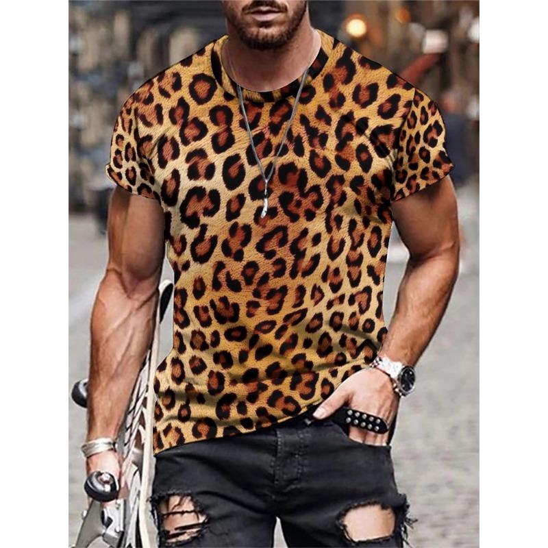 Bobby 2 Mode Leeuw Patroon Bedrukt Heren T-shirt Straatmode Harajuku Ronde Hals Korte Mouw Retro Grote Comfortabele Tops XL