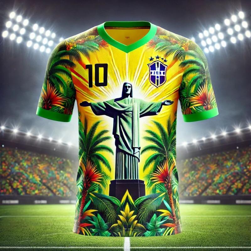 Laoxu 2024 Brazilië Special Edition Voetbalshirt Heren Zomer Outdoor Sportkleding Dames Heren Fans Tee Casual Ademend Sweatshirt S wit