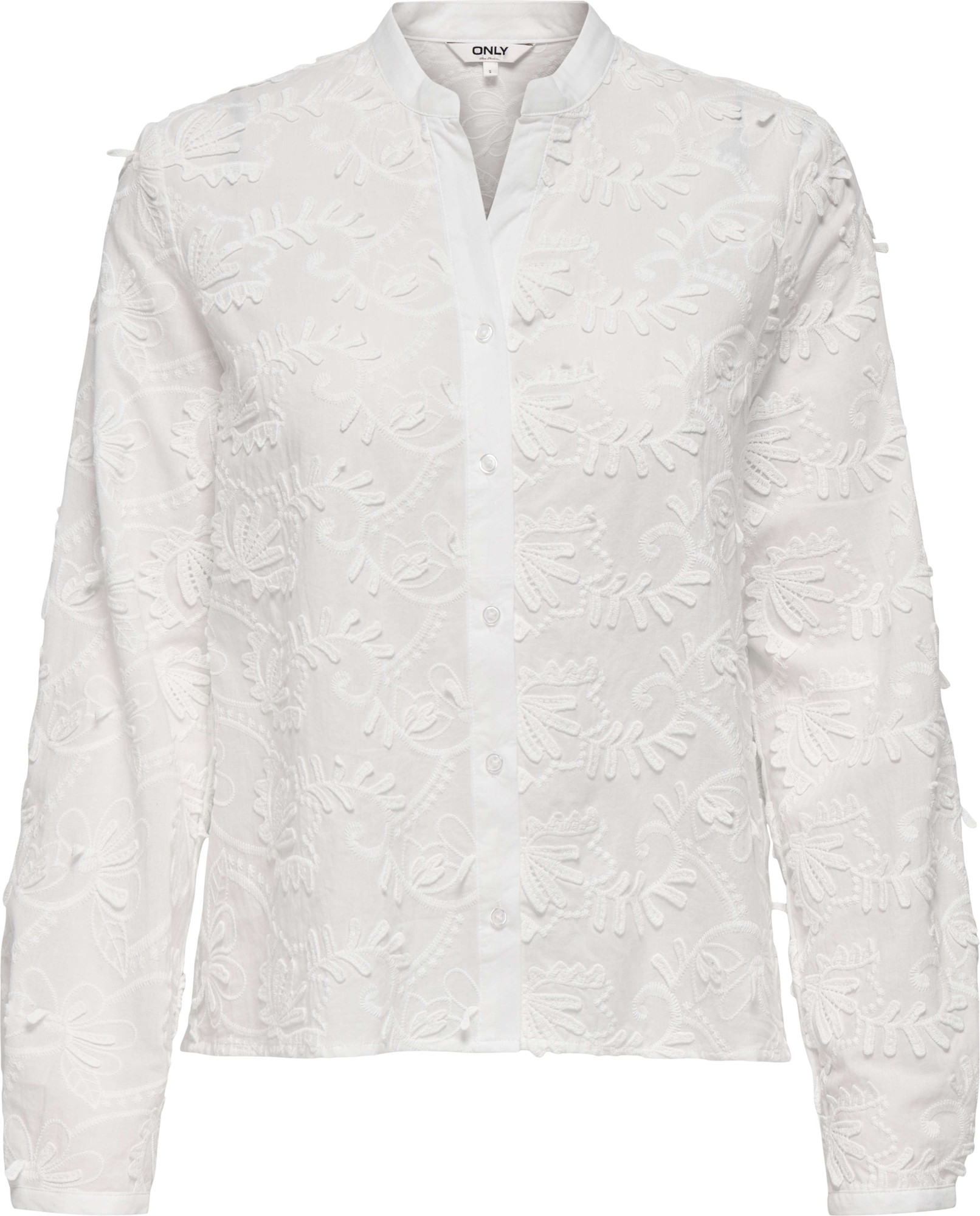 Only Onlcarmen fr l/s 3d emb shirt wvn cs cloud dancer