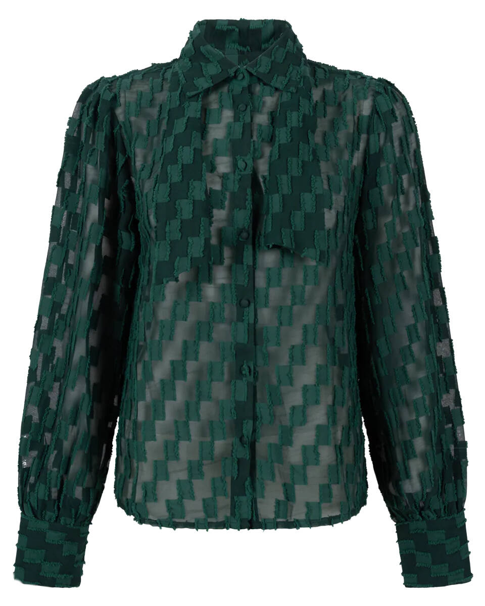 Aaiko Blouse lange mouw veronne tie squar