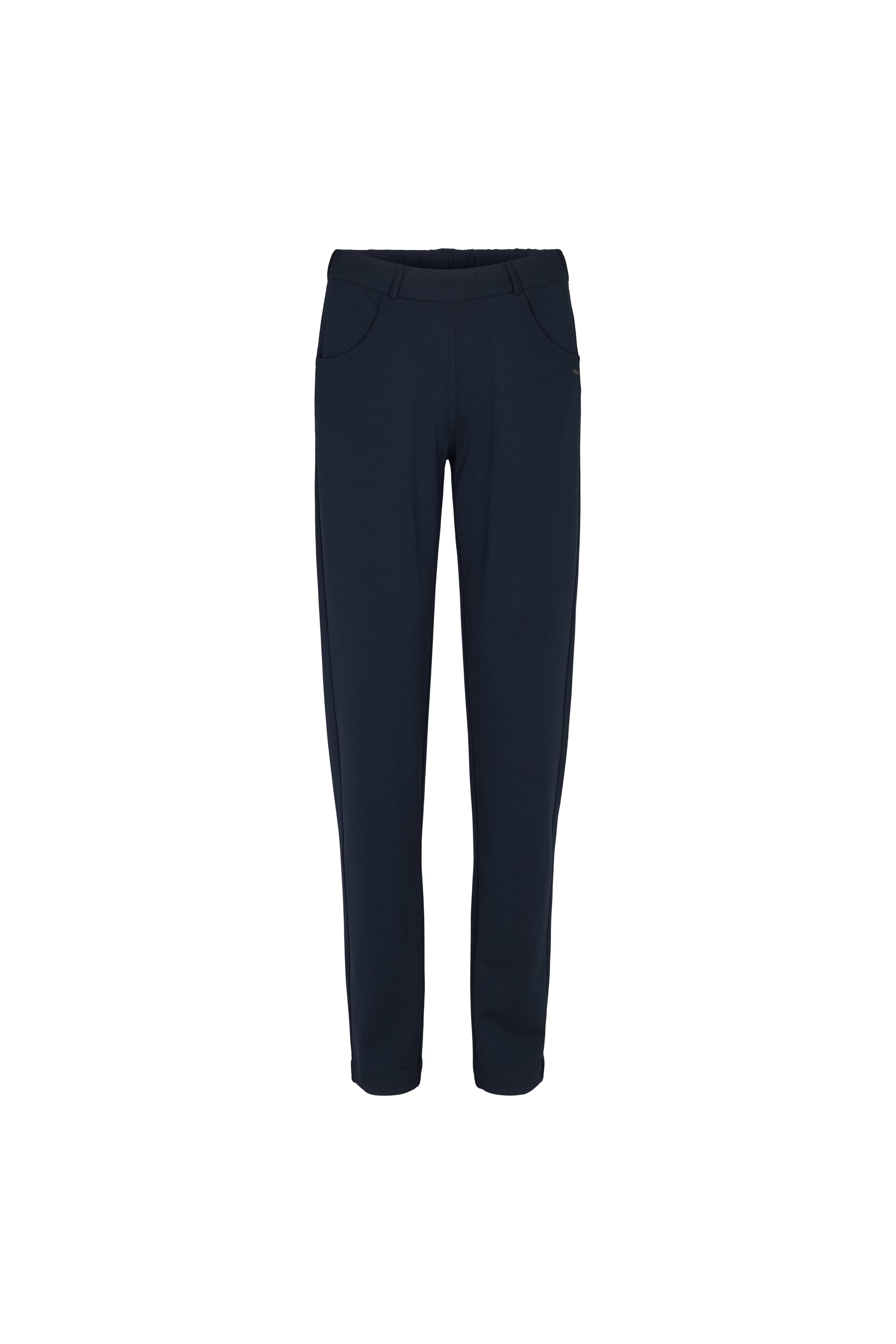 LAURIE Damen vegan Hose Kelly Regular Jersey Mittellang Schwarz GebÃ¼rstet
