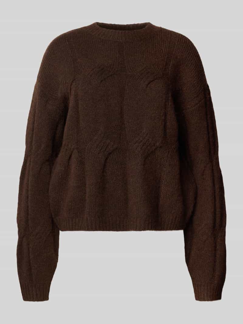 Pieces Gebreide trui PCJENNA LS O-NECK CABLE KNIT NOOS BC