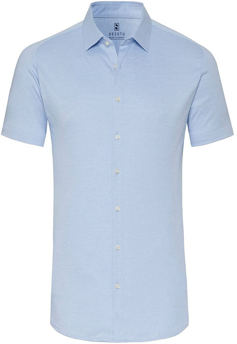 Desoto Short Sleeve Jersey Overhemd Lichtblauw