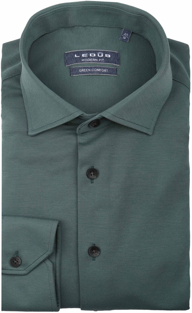 Ledub Overhemd Tricot Groen