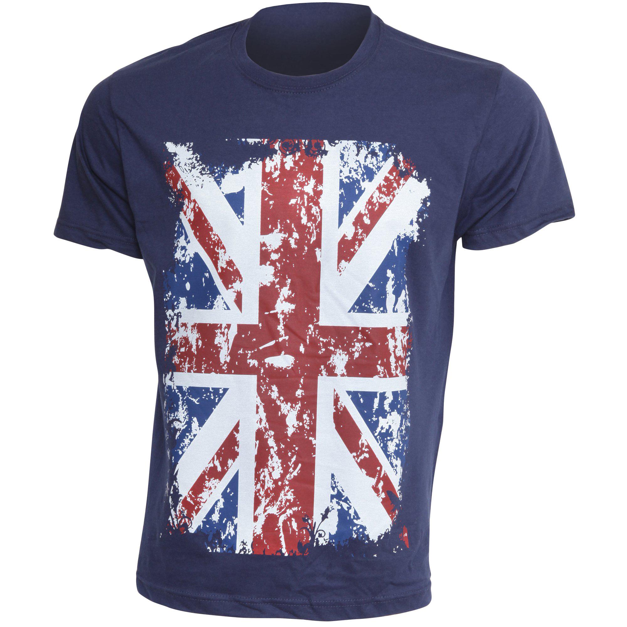 GB Eye Limited Heren Union Jack GB print 100% katoen casual T-shirt/top met korte mouwen XXL -