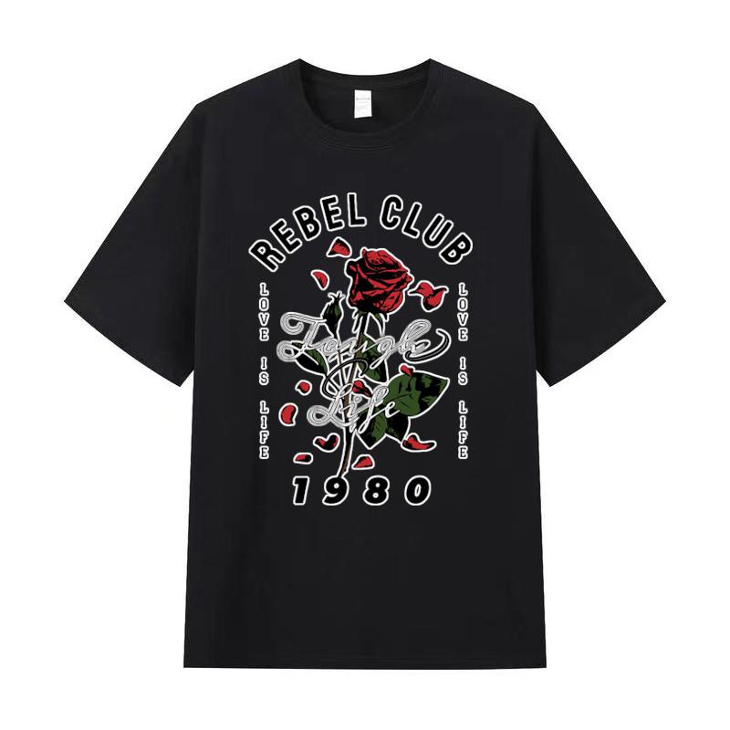 Nomi Zomer Heren T-shirt Hoge Kwaliteit Katoen Korte Mouwen Print T-shirt Dames T-shirt Mode Sport Shirt Casual Jogging Top S zwart