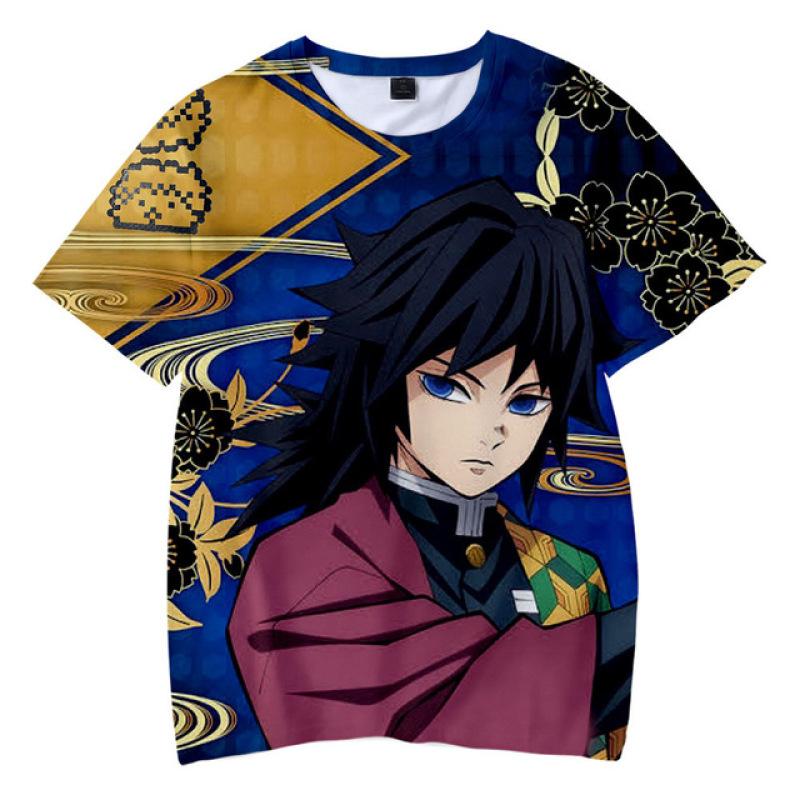 ETST 07 Trendy Anime T-shirt Mannen/Vrouwen Demon Slayer Kimetsu Geen Yaiba 3D Gedrukt T-shirt Casual Tees L