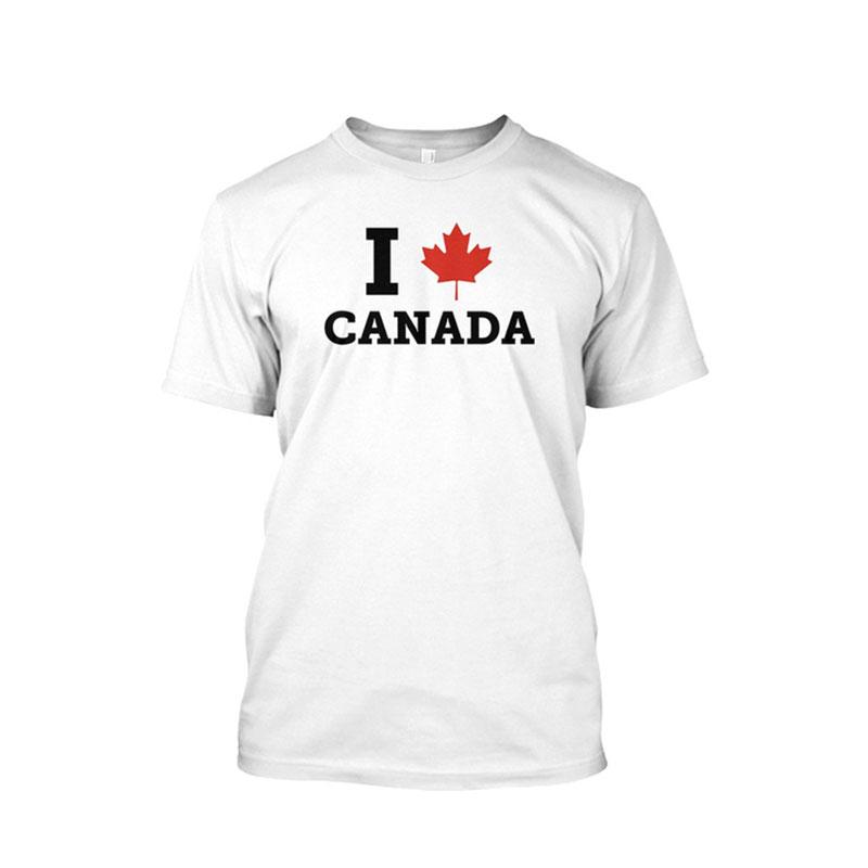 Bobby 2 Canadese vlag Nationaal embleem Gedrukt esdoornbladpatroon Harajuku Heren Damesmode Straat Ronde hals T-shirt met korte mouwen XXL